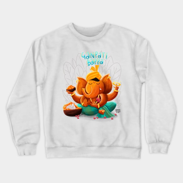 Ganesha Crewneck Sweatshirt by WoodleDoodleDesigns